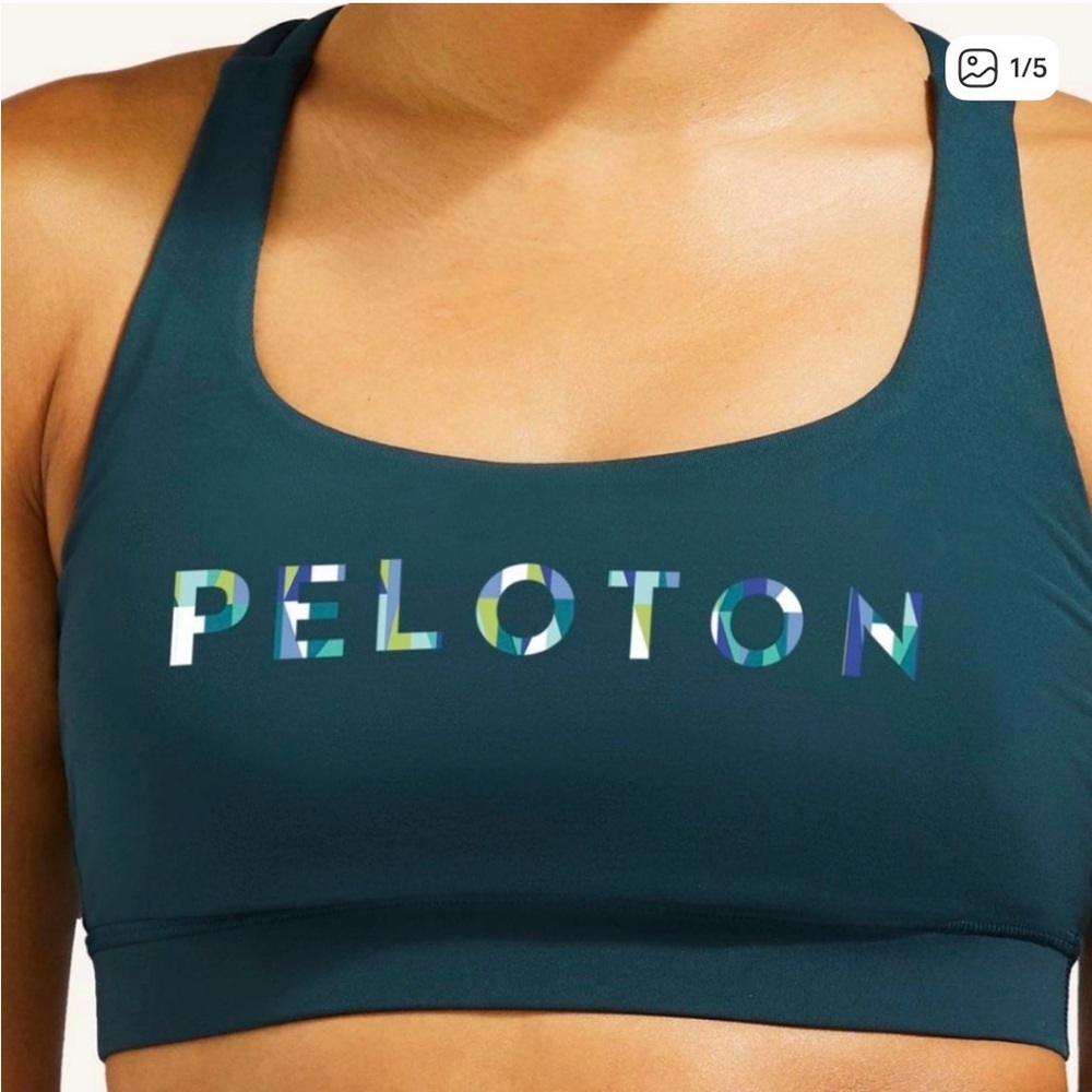 Lululemon: Women's Deep Teal Sports Bra with Peloton logo, size 10
